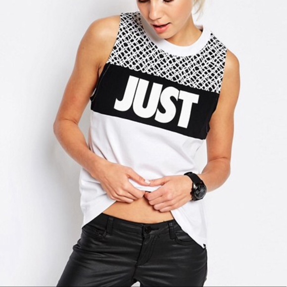 Nike Tops - Nike Black and White Muscle Tee Shirt Just Do It